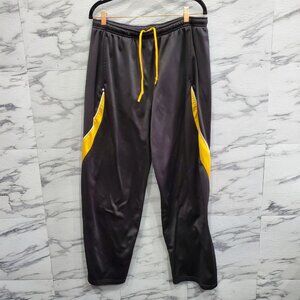 Holloway Sportswear Sweatpants Adult Size XL Black Gold Zip Ankles Pockets
